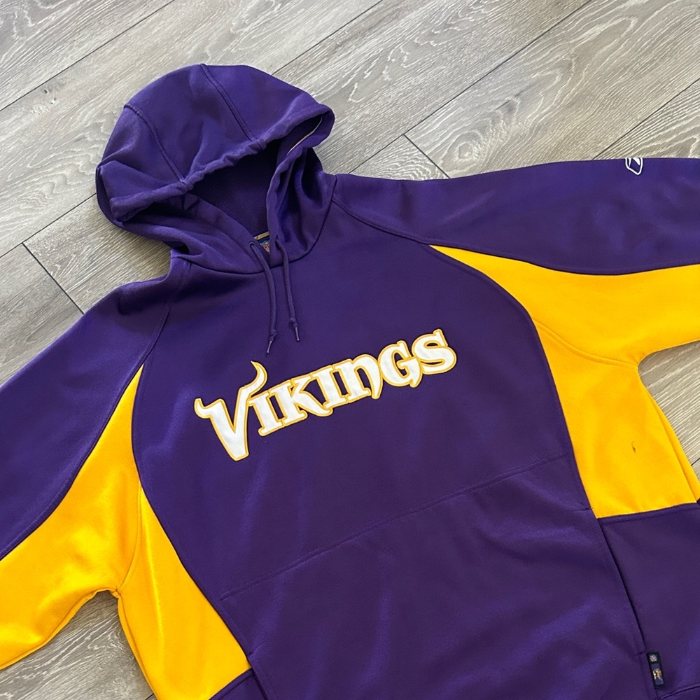 Rare Reebok X NFL Minnesota Vikings Hooded Sweatshirt size XL